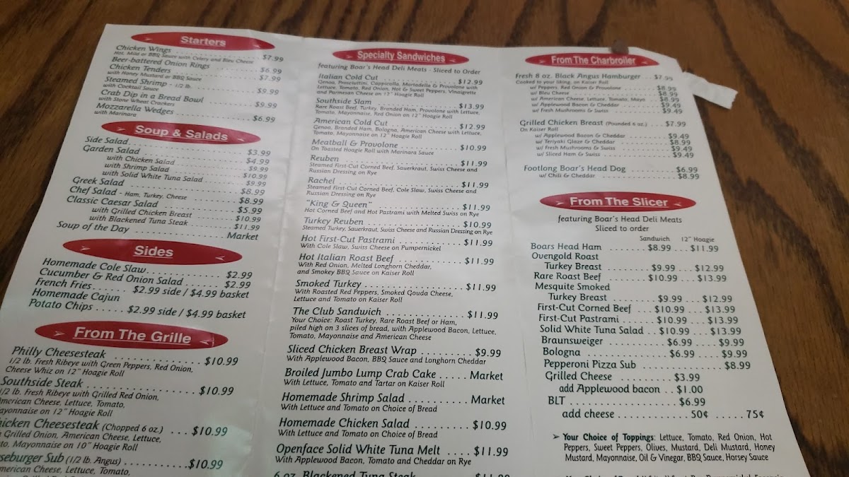 Menu Southside Grille & Deli-2